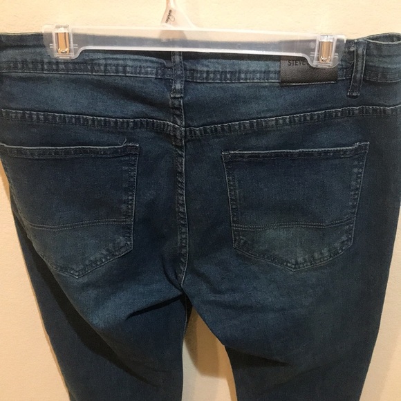 STEVE’S JEANS Blue Wash Denim Straight Leg Jeans-Size 34/30 - Picture 5 of 8